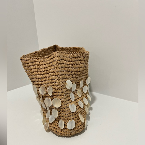 NEW J. Crew Handknotted Straw Rectangular Clutch with Paillettes CJ893 $148 - Picture 7 of 11